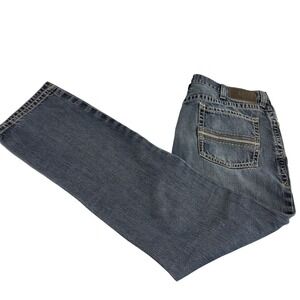 Ariat M2 Relaxed Bootcut Blue Jeans Mens 38x34 Faded Whiskering Tall Inseam
